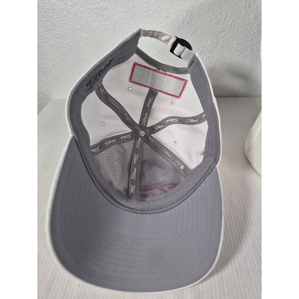 Titleist White Red FJ FootJoy Performance Golf Hat Adjustable Strapback Cap - Picture 7 of 9